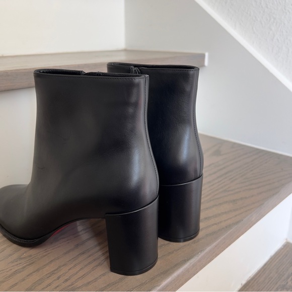 NWOB Christian Louboutin Adoxa 70 Leather Ankle Boots Booties in Black - Picture 8 of 10